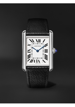 Cartier - Tank Must 33.7mm Stainless Steel and Leather Watch, Ref. No. CRWSTA0109 - Men - Silver