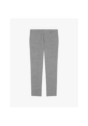 Mens The Kooples Houndstooth-Pattern Slim-Leg Wool-Blend Trousers