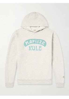 KAPITAL - Printed Wool-Blend Jersey Hoodie - Men - Neutrals - 1