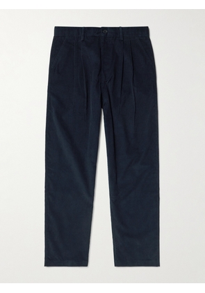 Kardo - Antonio Straight-Leg Embroidered Cotton-Corduroy Trousers - Men - Blue - XS