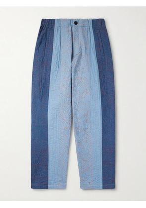Kardo - Taka Straight-Leg Embroidered Cotton Trousers - Men - Blue - S