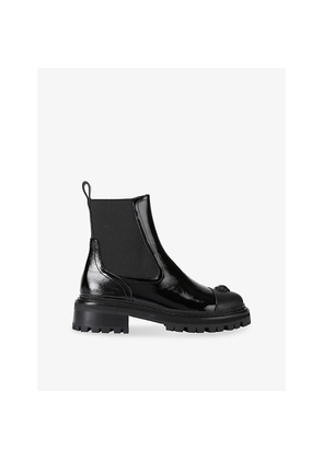 Womens Kurt Geiger London Sloane Patent-Leather Chelsea Boots