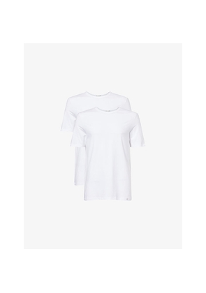 Mens Hanro Cotton Essentials Slim-Fit Stretch-Cotton T-Shirts Pack Of Two