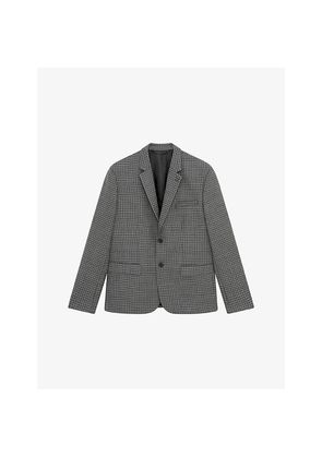 Mens The Kooples Houndstooth-Pattern Single-Breasted Wool Blazer