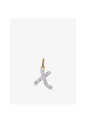 Womens Monica Vinader X Letter 14ct Yellow-Gold and Lab-Grown Diamond Charm