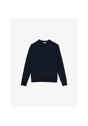 Mens Sandro Crewneck Knitted Wool Jumper