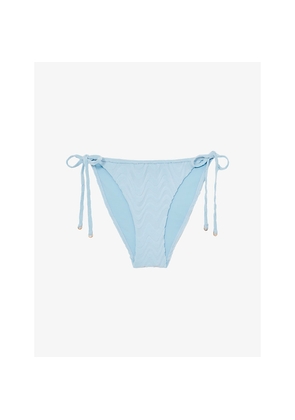 Womens Reiss Wynee Textured Tie-Side Bikini Bottoms