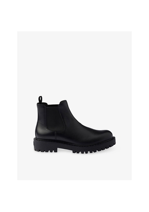 Mens Prada Lug Tread Leather Chelsea Boots