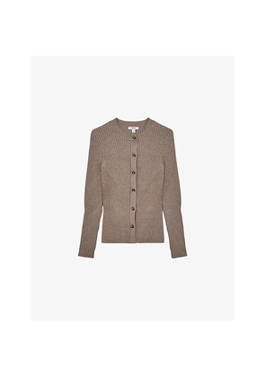 Womens Reiss Tula Ribbed Knitted Cardigan