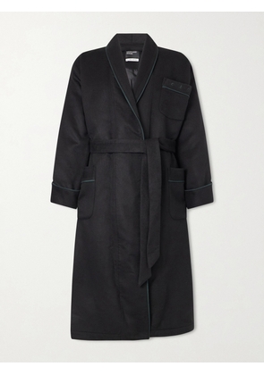 Enfants Riches Déprimés - Logo-Embroidered Belted Wool and Cashmere-Blend Robe - Men - Black - M