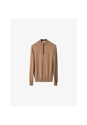 Mens Eton Quarter-Zip Knitted Wool Jumper