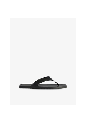 Womens Jude Vermelho Flat Leather Sandals