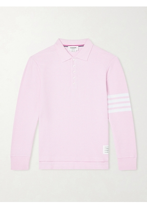 Thom Browne - Striped Cotton-Piqué Polo Shirt - Men - Pink - 1
