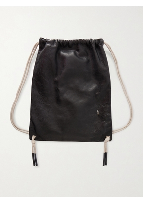 Rick Owens - Embellished Leather Drawstring Backpack - Men - Black