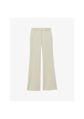 Womens Joseph Tafira Flared-Leg Mid-Rise Stretch-Cotton Trousers