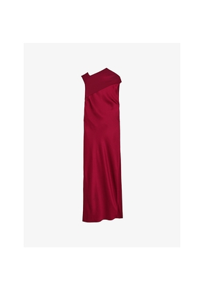 Womens Reiss Alula Tie-Back Satin Midi Dress