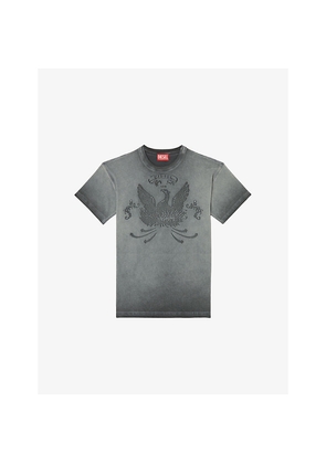 Mens Diesel T-Norm-T9 Phoenix-Devoré Cotton-Blend T-Shirt