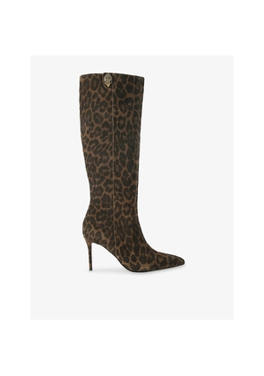 Womens Kurt Geiger London Belgravia Suede Heeled Knee-High Boots