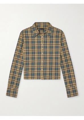 424 - HOORSENBUHS Checked Cotton-Blend Flannel Shirt - Men - Yellow - IT 46