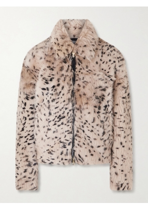 AMIRI - Leather-Trimmed Plush Jacket - Men - Brown - IT 44