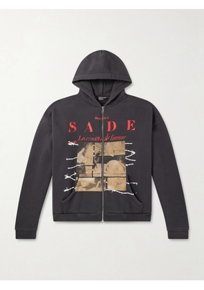 Enfants Riches Déprimés - Les Crimes De L'amour Printed Cotton-Jersey Zip-Up Hoodie - Men - Black - S