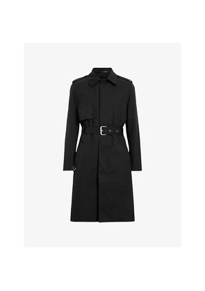 Mens Allsaints Bastille Belted Cotton-Blend Trench Coat
