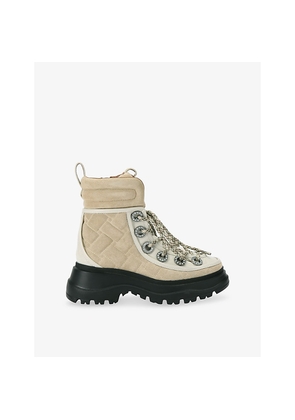 Womens Kurt Geiger London Kensington Hiker Quilted Leather Ankle Boots