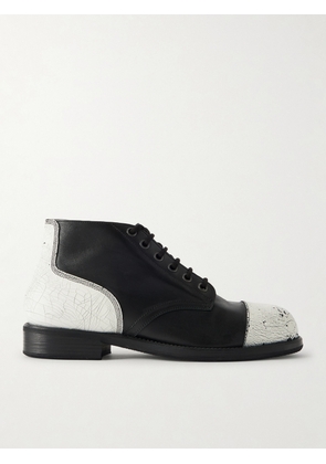 Enfants Riches Déprimés - Charlie Painted Leather Lace-Up Boots - Men - Black - EU 41