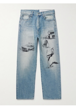 Neighborhood - One of These Days Straight-Leg Printed Jeans - Men - Blue - S
