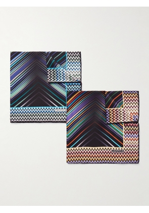 Missoni - Set of Two Printed Silk-Twill Pocket Squares - Men - Multi