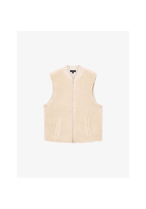 Mens Allsaints Otis Ribbed-Collar Sherpa Gilet