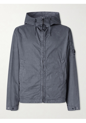 C.P. Company - Crinkled-Cotton Hooded Jacket - Men - Gray - XS