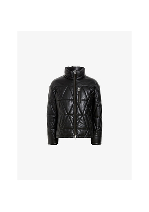 Mens Allsaints Brockwell Relaxed-Fit Leather Puffer Jacket