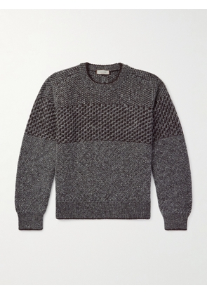 Canali - Jacquard-Knit Wool-Blend Bouclé Sweater - Men - Gray - IT 48
