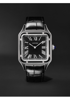 Cartier - Santos-Dumont Large Automatic 43.5mm Stainless Steel and Alligator Watch, Ref. No. CRWSSA0046 - Men - Black