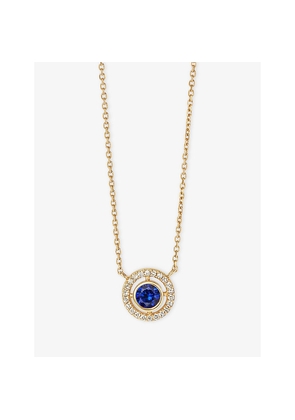 Womens Astley Clarke September Birthstone 14ct Yellow-Gold, Sapphire and 0.08ct Lab-Grown Diamond Pendant Necklace