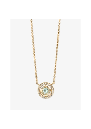 Womens Astley Clarke Birthstone 14ct Yellow Gold, Aquamarine and 0.08ct Lab-Grown Diamond Pendant Necklace