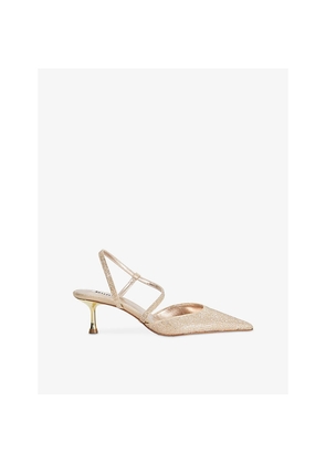 Womens Dune Competition Woven Heeled Slingbacks