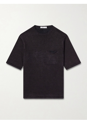 Inis Meáin - Knitted Linen T-Shirt - Men - Brown - S