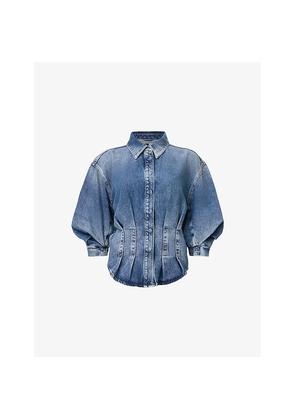 Womens Allsaints Nancy Slim-Fit Fitted-Waist Denim Shirt