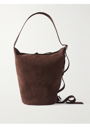 LOEWE - Loop Medium Logo-Debossed Nubuck Bucket Bag - Men - Brown