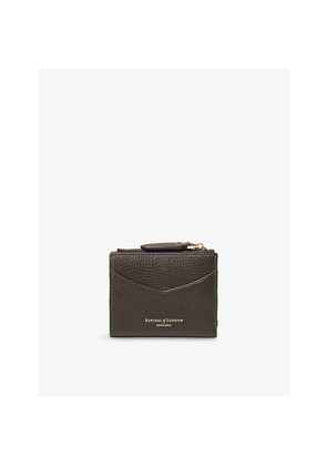 Womens Aspinal Of London Hudson Multi-Use Pebbled-Leather Card Holder