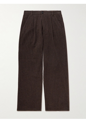 Oliver Spencer - Orsman Wide-Leg Cotton-Blend Trousers - Men - Brown - S