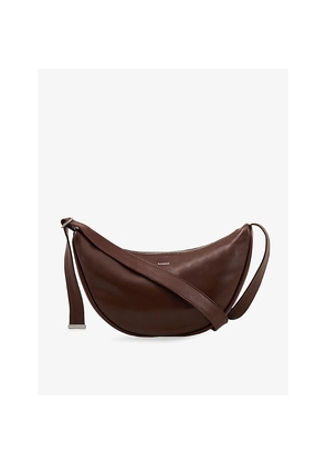 Womens Sandro Logo-Embossed Small Leather Hobo Bag