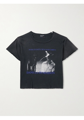 Enfants Riches Déprimés - Dans Le Pendaison Cropped Printed Cotton-Jersey T-Shirt - Men - Black - S