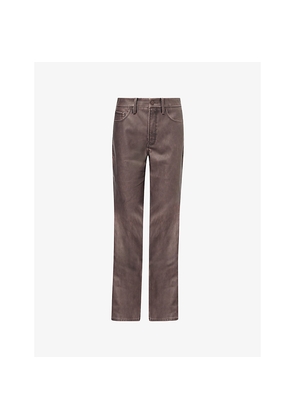 Womens Good American Bootcut Faux Leather Trousers