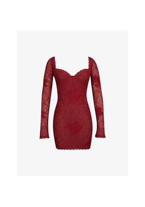 Womens House of CB Lucienne Stretch Floral-Lace Mini Dress