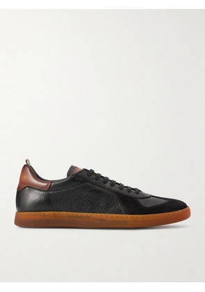 Officine Creative - Militia 001 Suede-Trimmed Full-Grain Deerskin Sneakers - Men - Black - EU 40