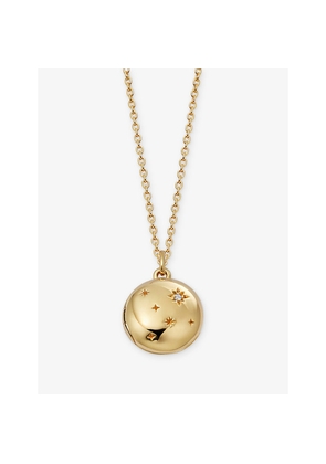 Womens Astley Clarke Tiny Star Mini Biography 18ct Yellow Gold Vermeil and Lab-Grown White Sapphire Locket Necklace