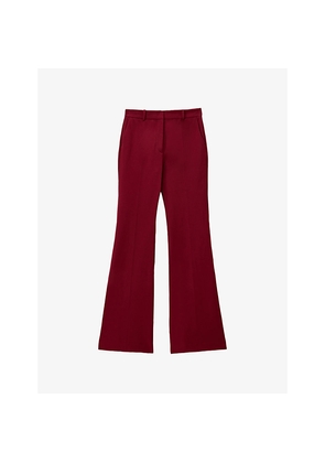 Womens Joseph Tafira Flared-Leg Mid-Rise Stretch-Woven Trousers